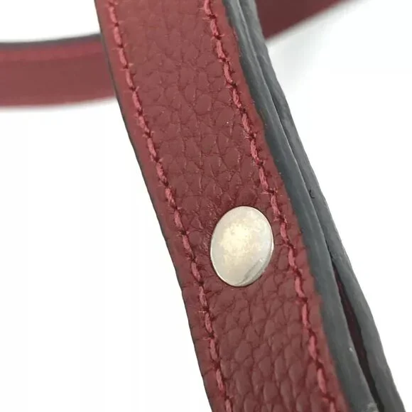HERMES KellyHardware Pet dog dog dog Lead Leather wine-red/SilverHardware - Picture 2 of 9